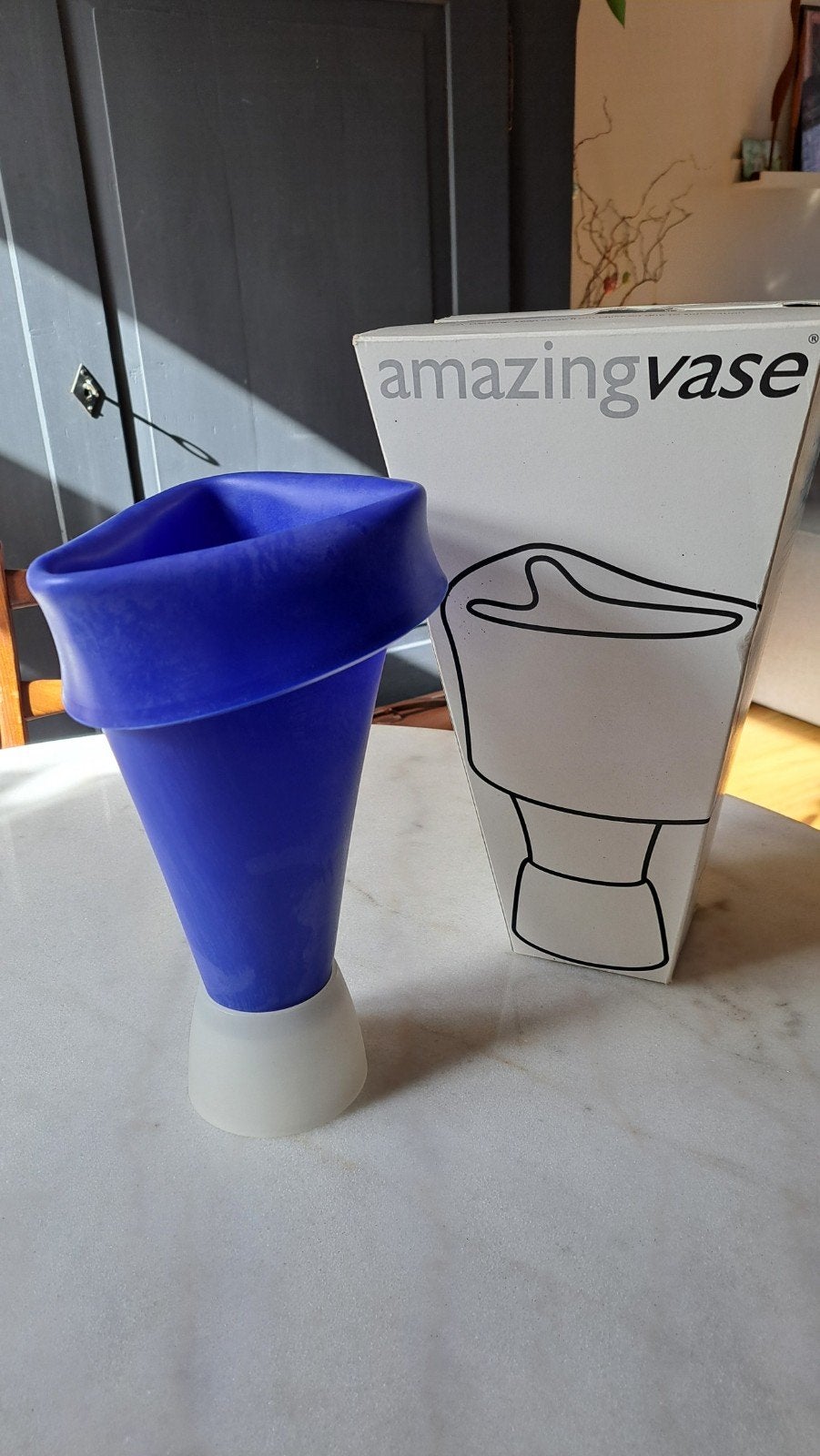 Amazing Vase - Nederlands Design Johan Bakermans 1997, Ophalen of Verzenden, Zo goed als nieuw, Blauw, Rubber/elastomeren