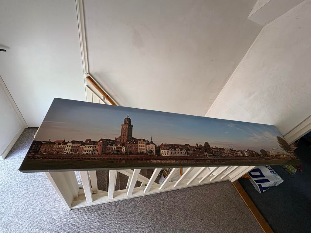 Schilderij Canvas Deventer skyline, Huis en Inrichting, Woonaccessoires | Schilderijen, Tekeningen en Foto's, Zo goed als nieuw
