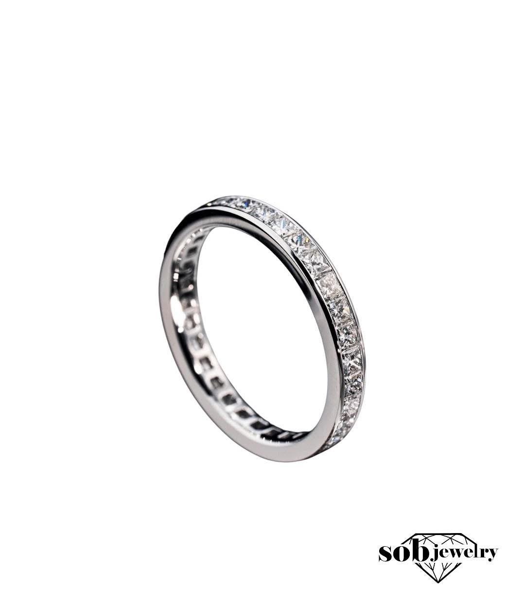 Diamant Memory Ring 1.6ct F VS+ 14K 585, 18K 750 Gold, Nieuw, Ophalen of Verzenden, 17 tot 18, Met edelsteen