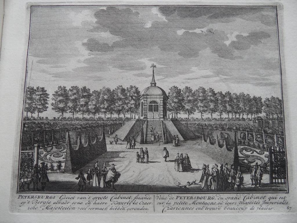 87 Nigtevecht Petersburg Kopergravure 1719, Antiek en Kunst, Ophalen of Verzenden