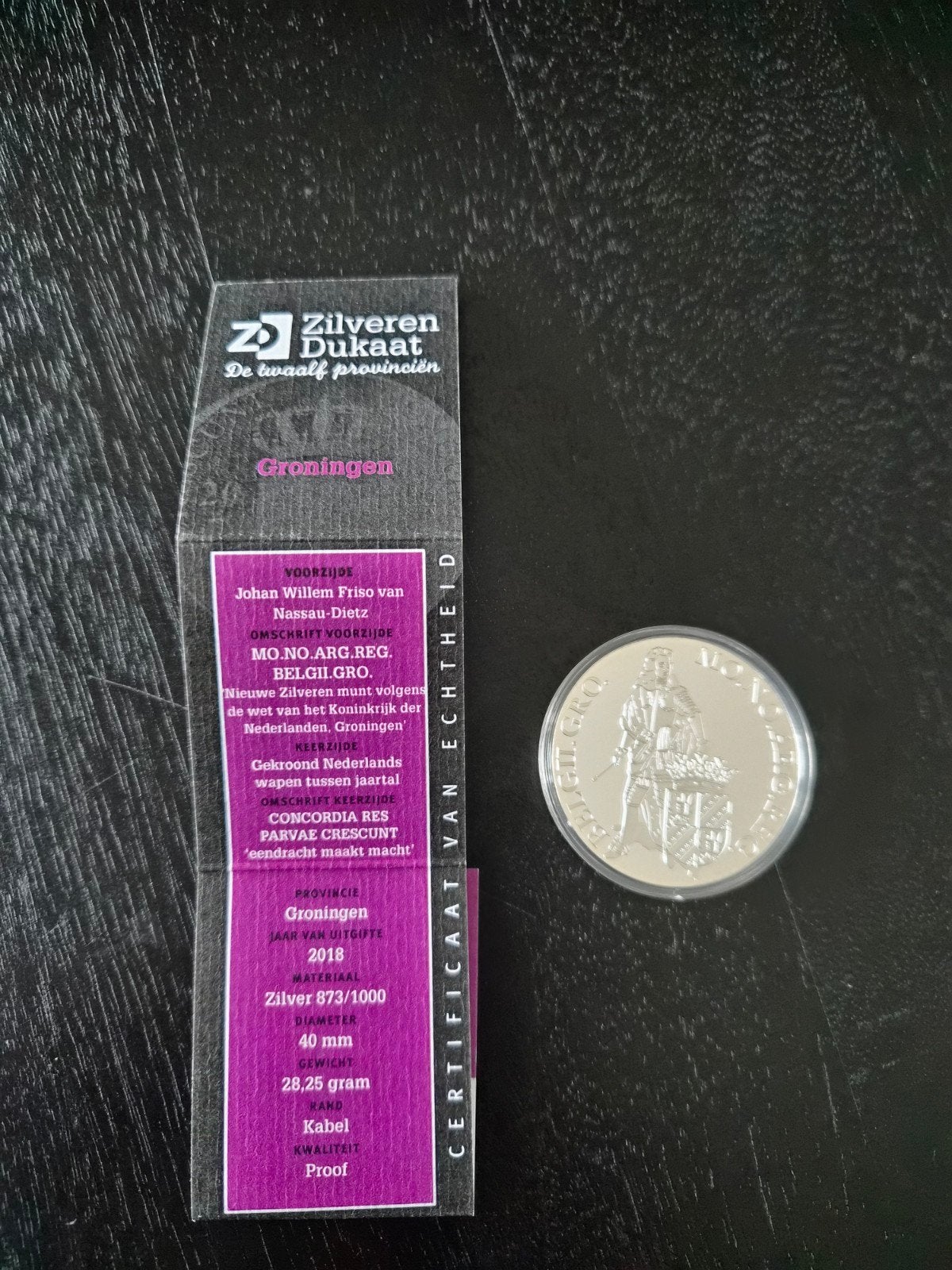 Zilveren Dukaat Proof Groningen 2018, Ophalen, Vóór koninkrijk, Zilver, Overige waardes