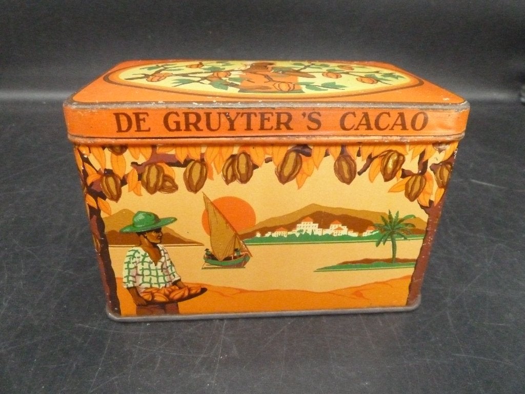 Vintage cacao blikje de Gruyter Oranjemerk 1940, Verzamelen, Ophalen of Verzenden, Gebruikt, Overige, Overige merken