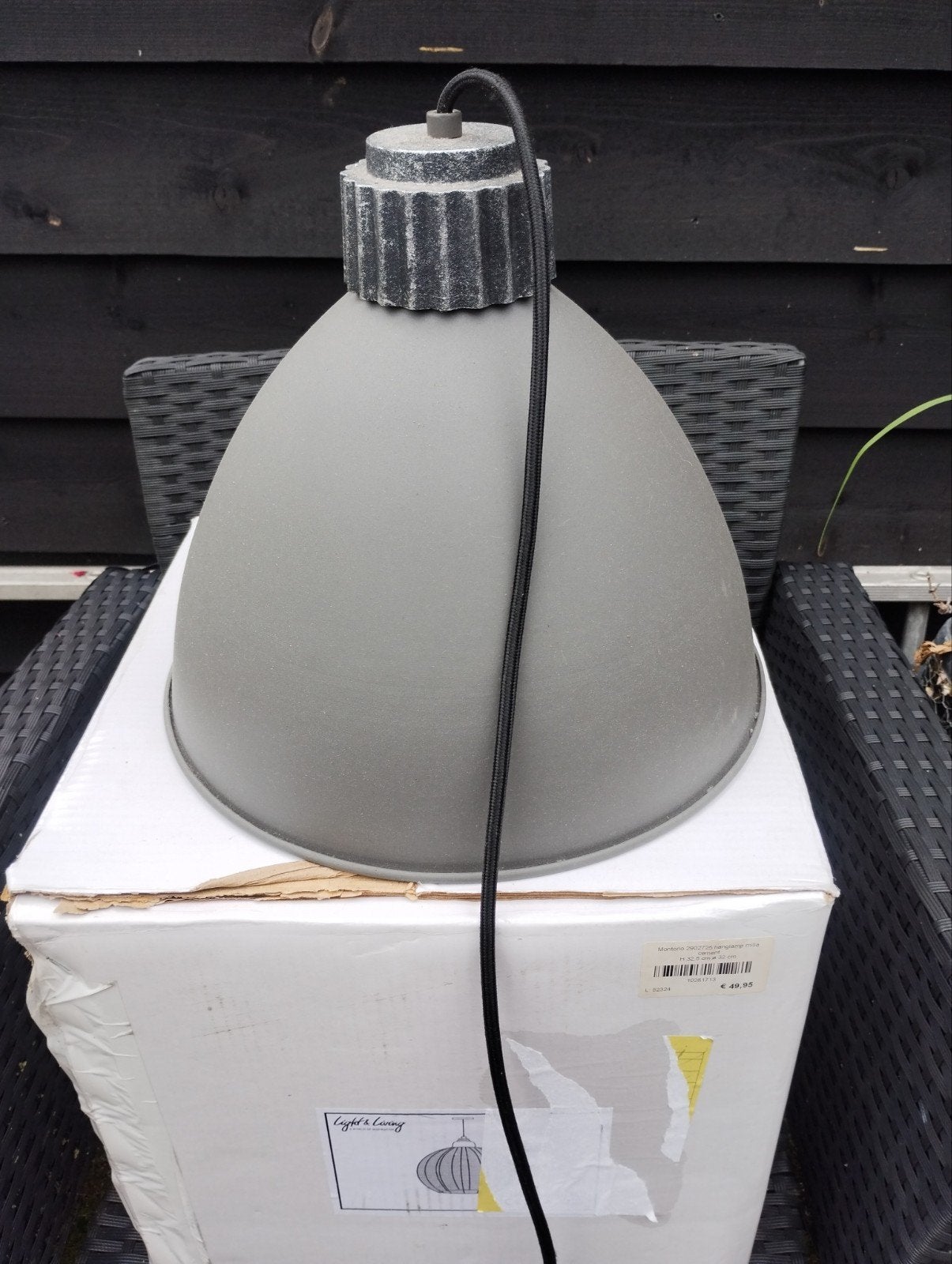Montorio Milla Hanglamp Cement - H 32.5 cm x Ø 32 cm, Ophalen, Modern, Industrieel, Nieuw, E27 (groot)