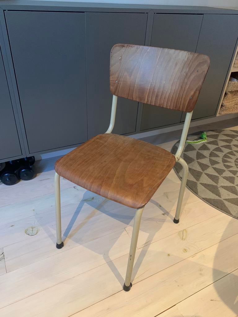 Schoolstoel vintage stijl, Ophalen, Zo goed als nieuw, Eén