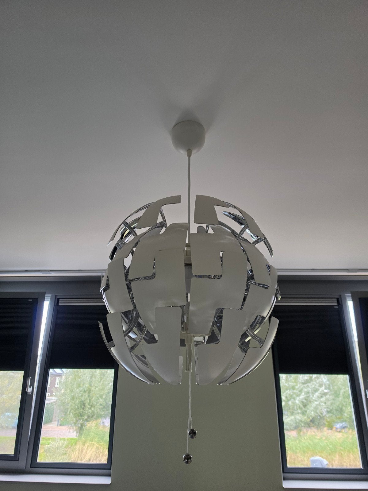 IKEA PS 2014 Hanglamp, wit/zilverkleur, 52cm, Ophalen, Kunststof, Modern, Scandinavisch, E27 (groot)