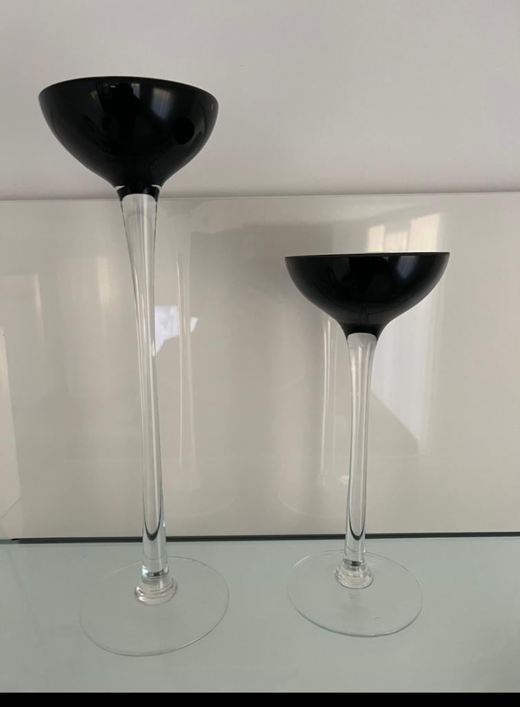 Kaarsen houder - Glas op voet, Huis en Inrichting, Woonaccessoires | Kandelaars en Kaarsen, Ophalen of Verzenden, Zo goed als nieuw