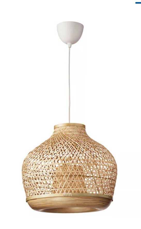[INBOEDEL TE KOOP] IKEA bamboe hanglamp – nette staat, Ophalen, Zo goed als nieuw, Minder dan 50 cm