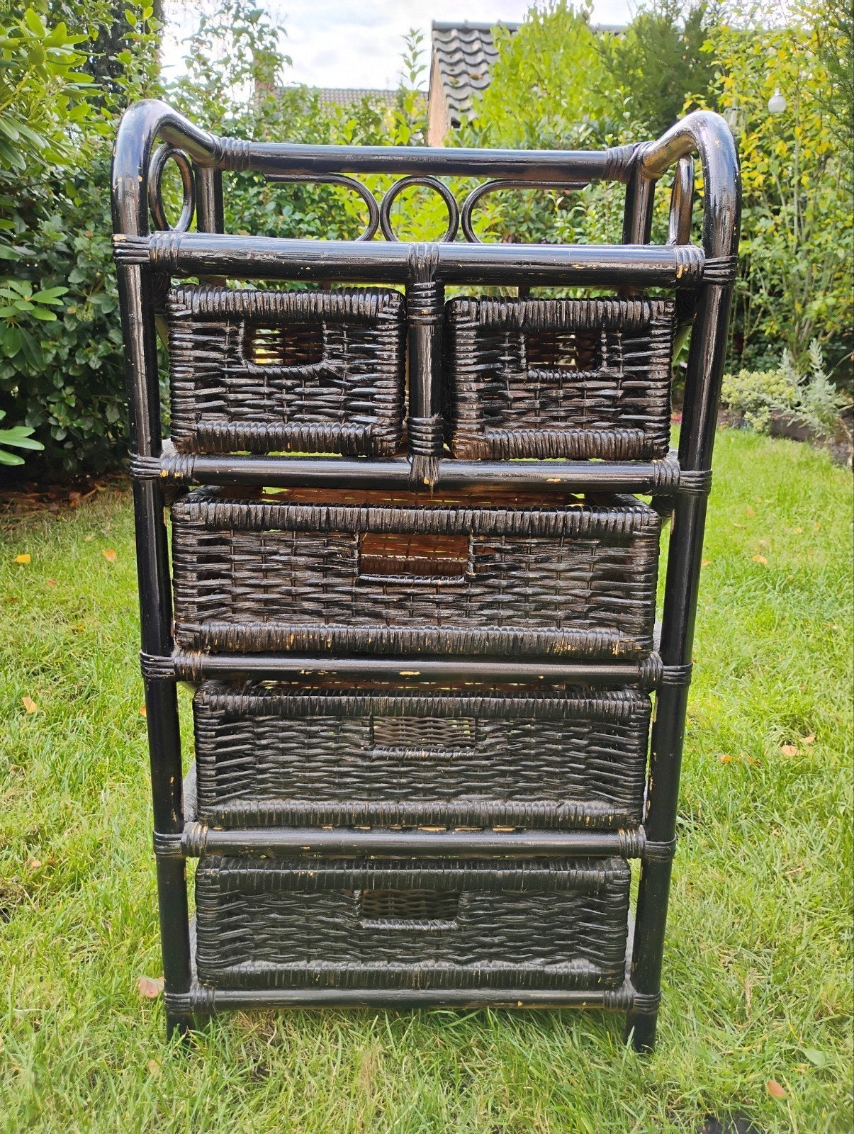 Rotan kastje met 5 laden, Ophalen, Gebruikt