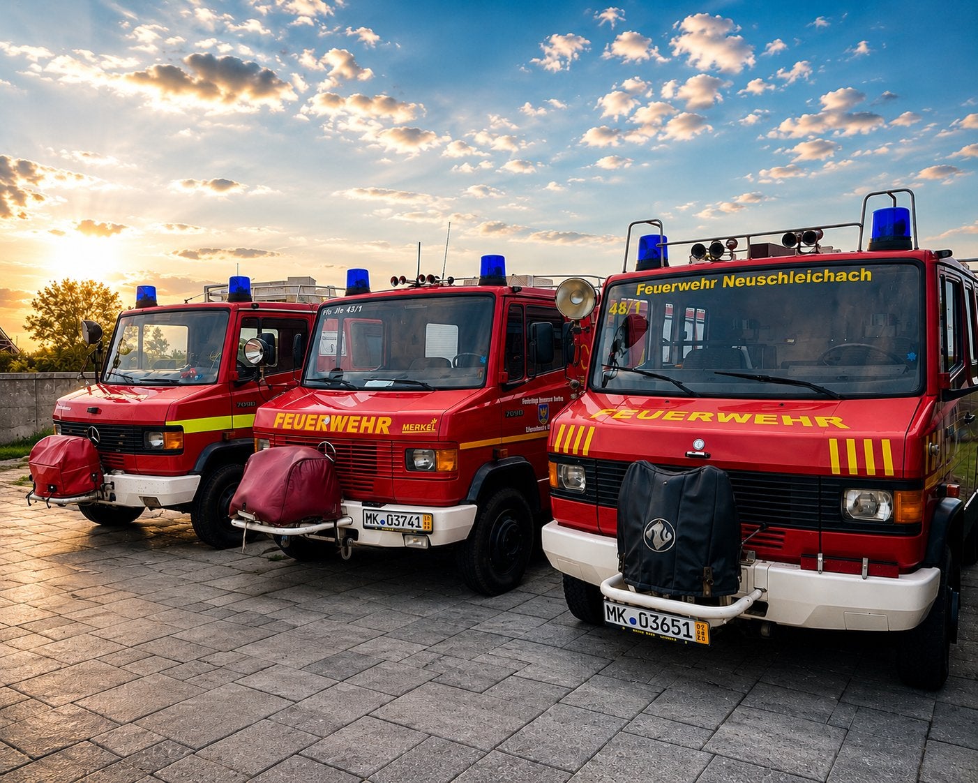 3x Mercedes 709 (609) brandweer wagen auto camper foodtruck, Buscamper of Camperbus, Mercedes-Benz, Particulier, Imperial