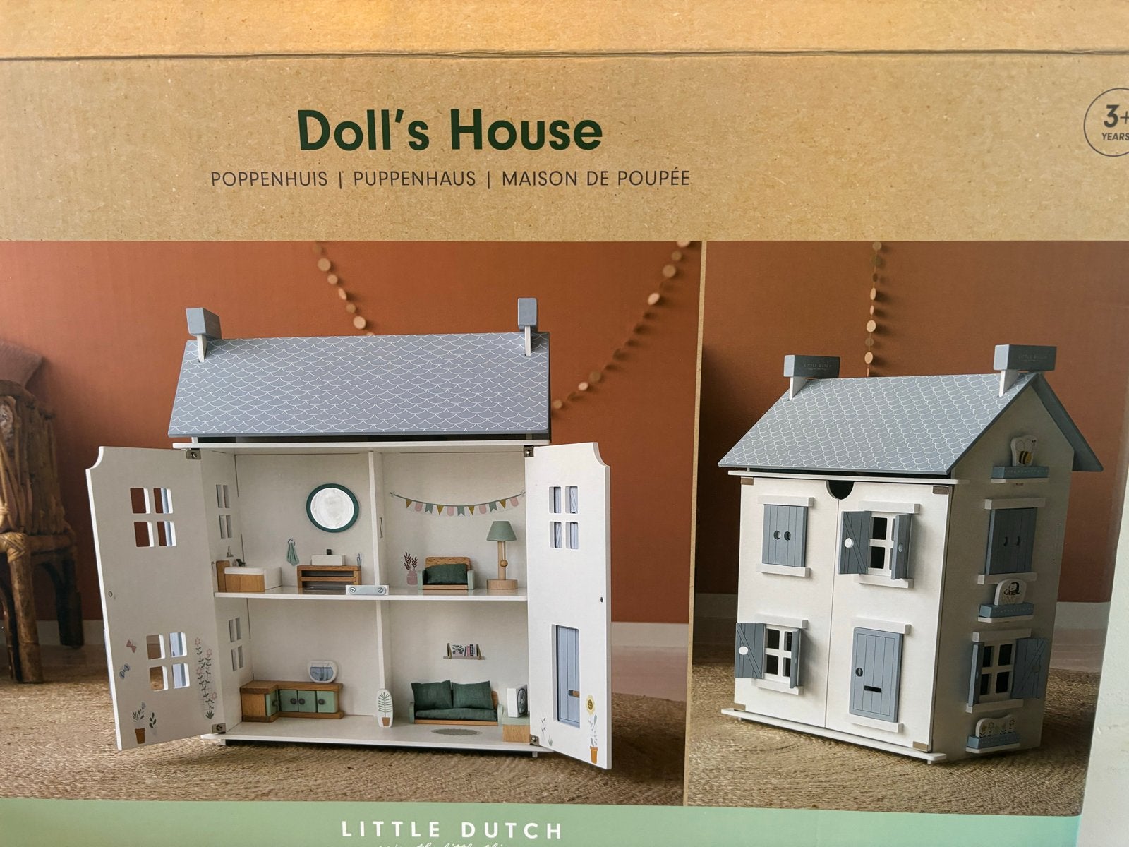 Little Dutch Houten Poppenhuis met Meubels en Poppen, Kinderen en Baby's, Speelgoed | Poppenhuizen, Ophalen of Verzenden, Gebruikt