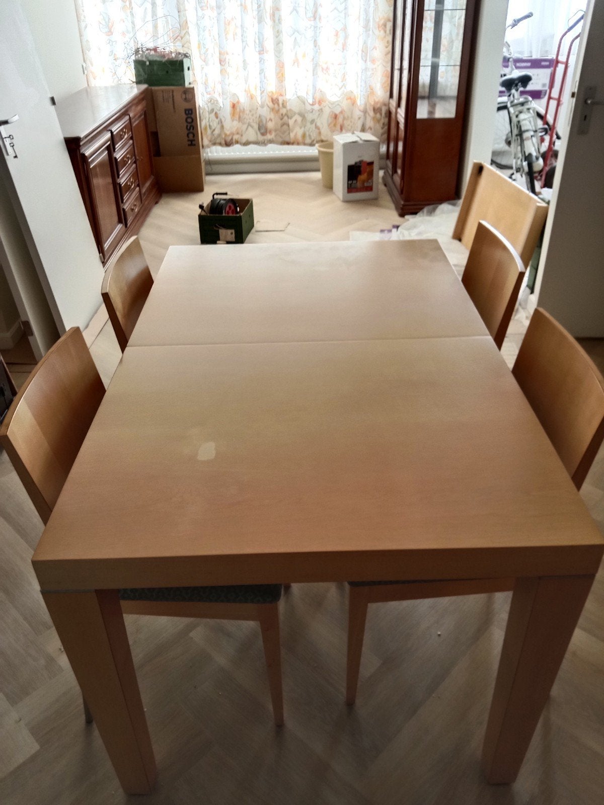 Te koop eettafel set, Ophalen of Verzenden, Gebruikt, 4 tot 6 stoelen