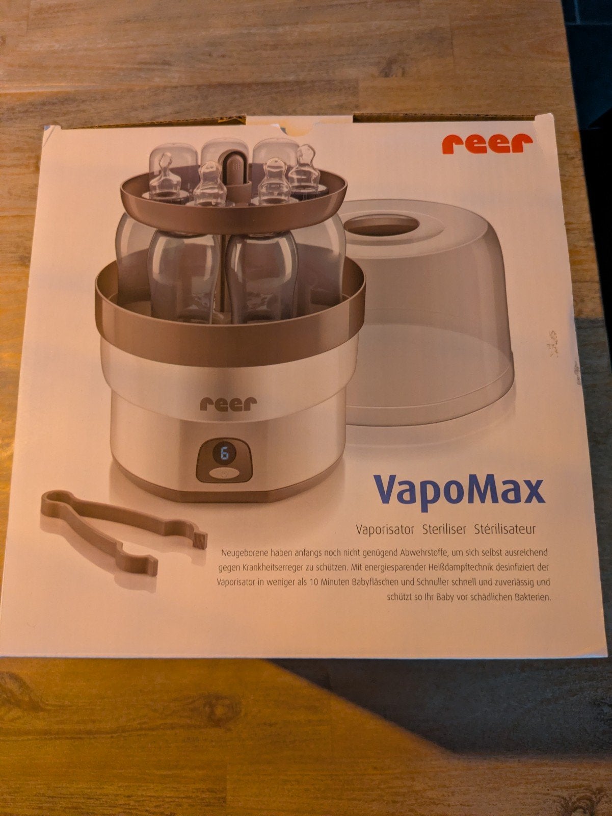 Reer VapoMax flessen sterilisator - gebruikt, compleet, Kinderen en Baby's, Ophalen, Gebruikt