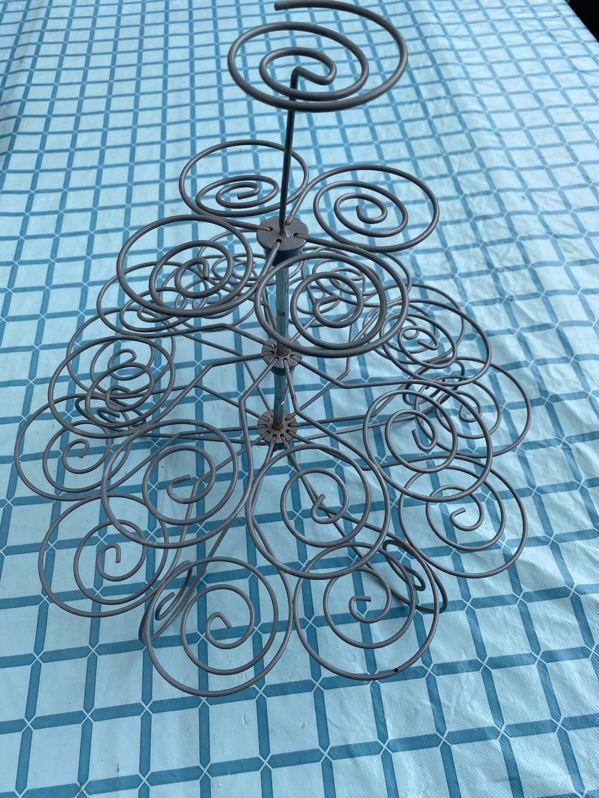 Metalen cupcake standaard - Grijs, Ophalen of Verzenden, Gebruikt, Grijs, Metaal