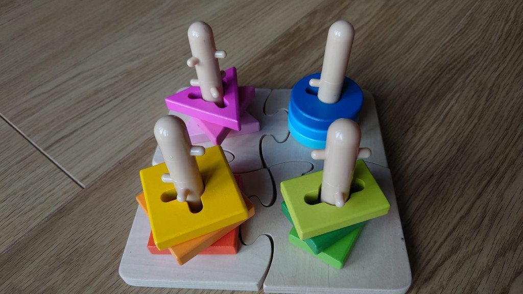 hape houten sorteerpuzzel, Ophalen of Verzenden, Gebruikt