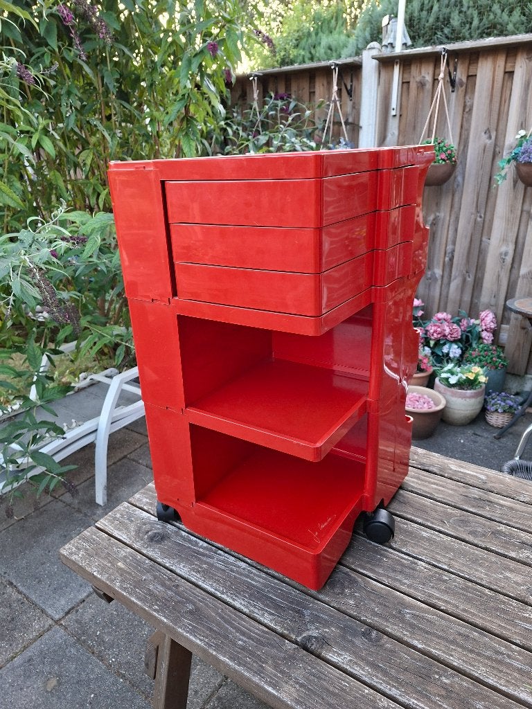 Joe Colombo Boby Trolley, Ophalen, 74 cm, Rood, Kunststof