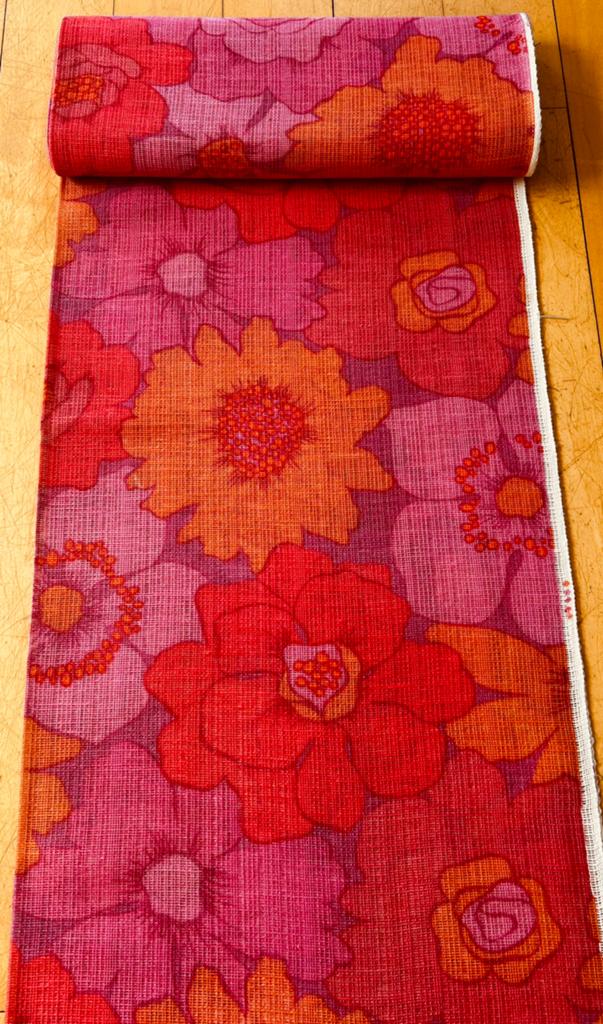 Vintage jaren 70 gordijnstof ongebruikt op rol, vitrage stof, 120 cm of meer, 200 cm of meer, Ophalen of Verzenden, Zo goed als nieuw