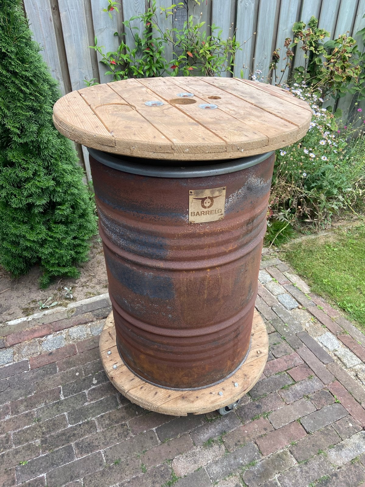 BarrelQ Vuurton / BBQ  / Statafel / Bartafel / Stookton, Ophalen, Gebruikt, Vuurton