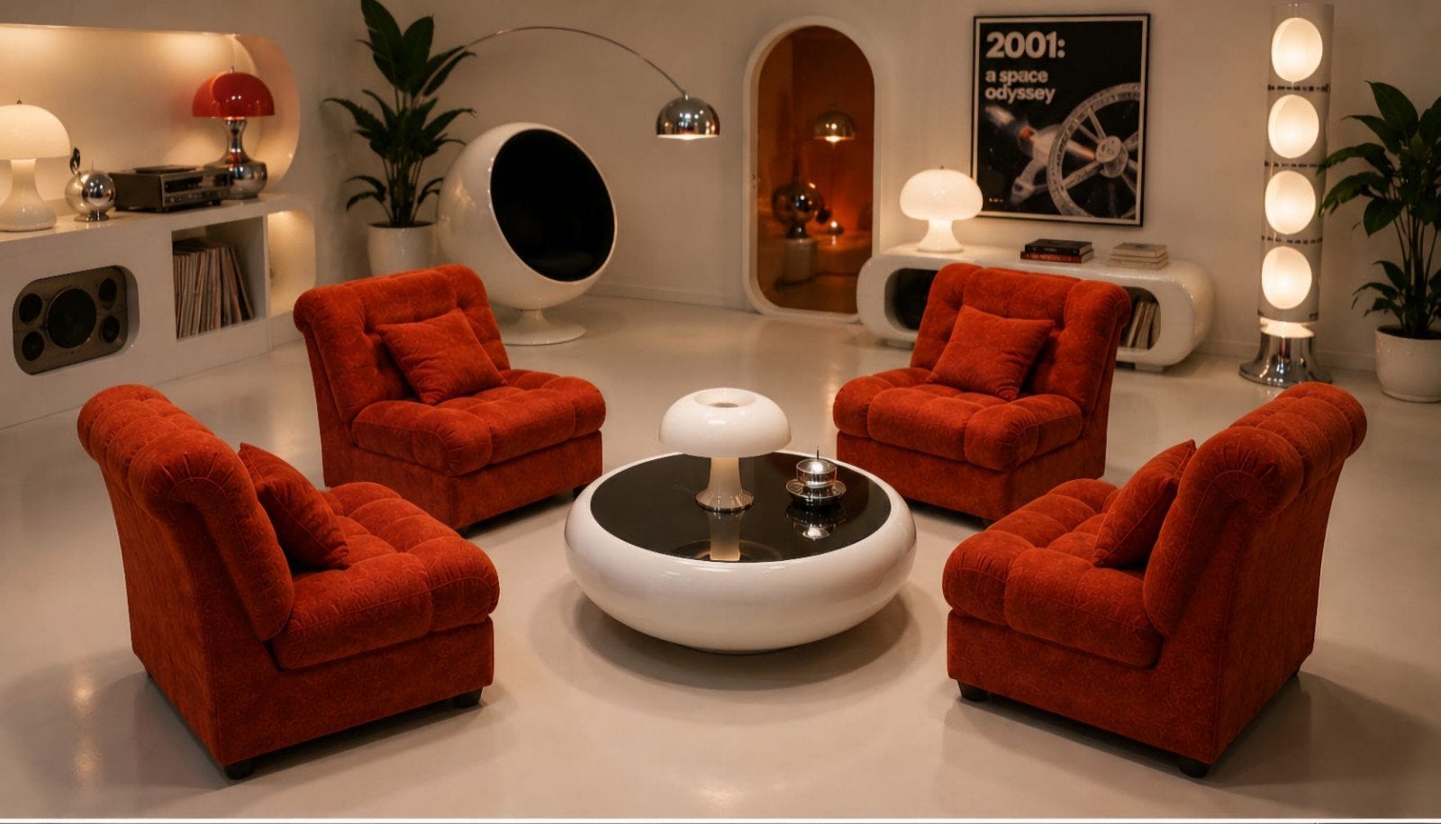 Lucky Vintage space age vintage modulaire stoelen / bank, Ophalen, ., ., Stof