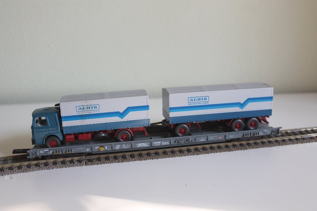 Fleischmann 5271 CH rollende landstrasse met Wikingmodel, Gelijkstroom, Fleischmann, Wagon, Ophalen of Verzenden
