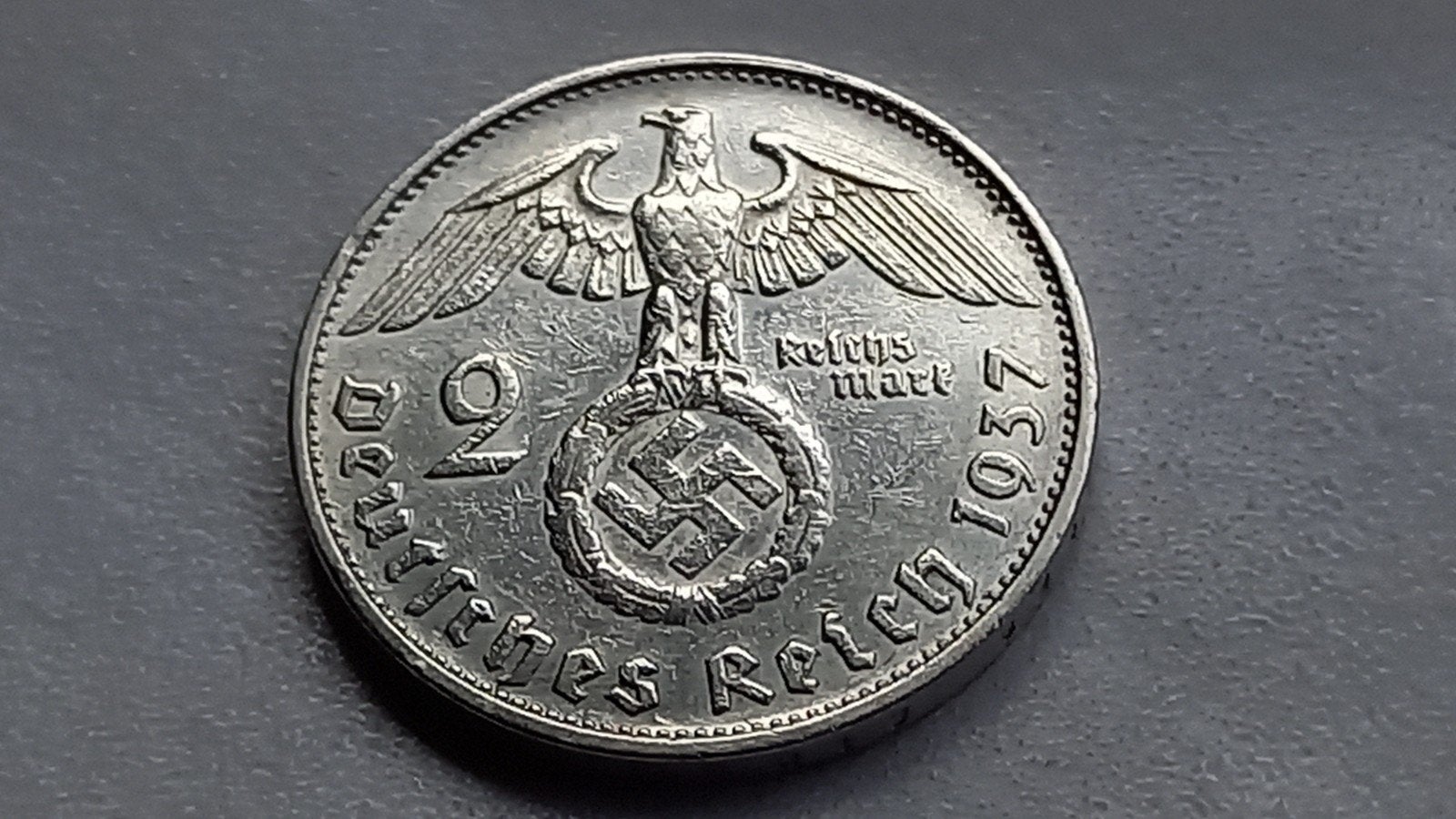 WO2 2 Reichsmark 1937G zilver nazi duitsland., Ophalen of Verzenden, Duitsland, Losse munt, Zilver