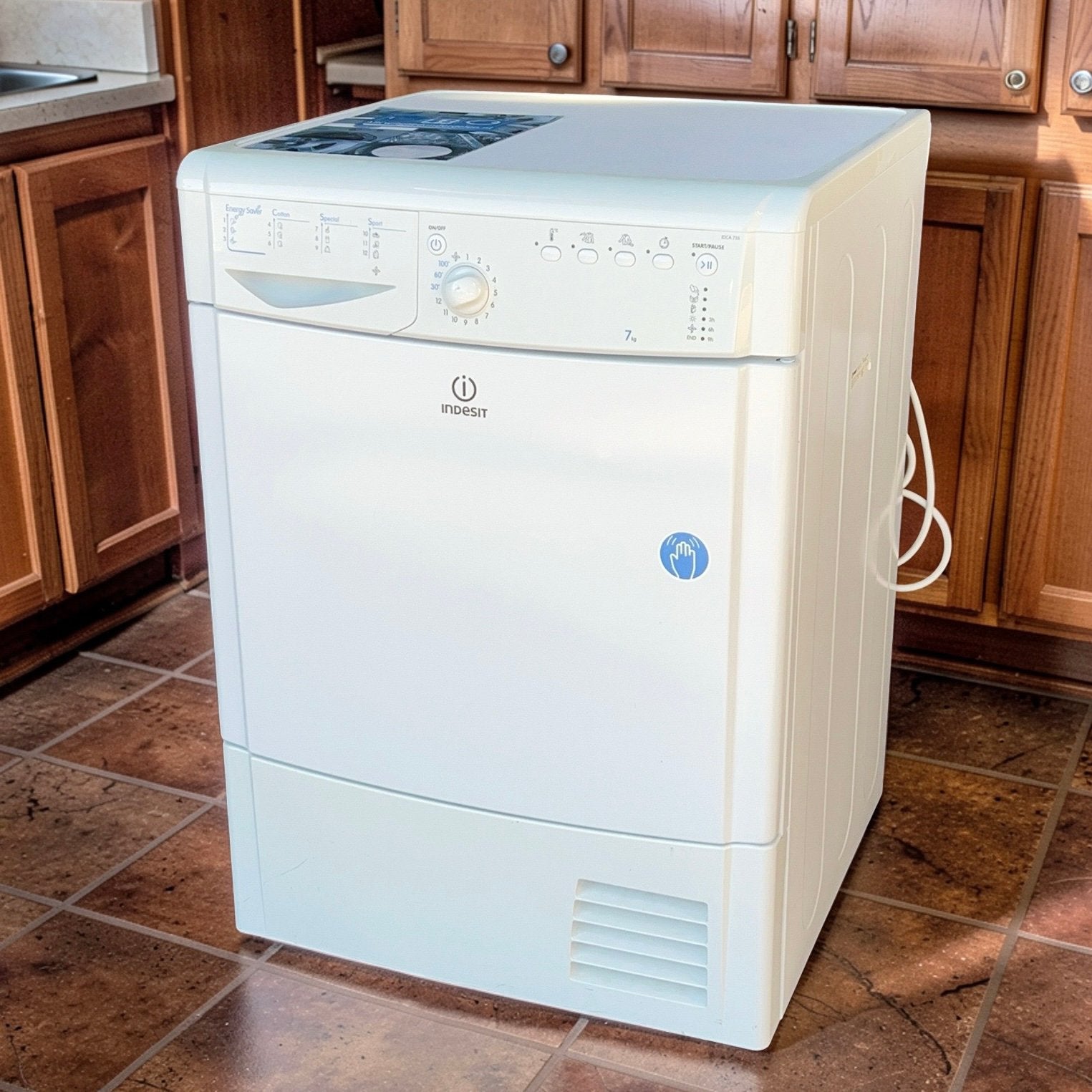 Wasdroger INDESIT Outlet 7kg Condensdroger Startuitstel, Witgoed en Apparatuur, Ophalen, 6 tot 8 kg, I, Zo goed als nieuw