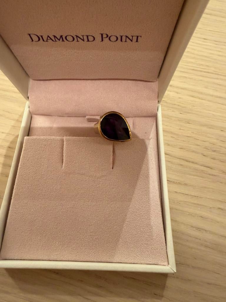 Diamond Point ring maat 57, goud, Verzenden, Zo goed als nieuw, 17 tot 18, Met edelsteen