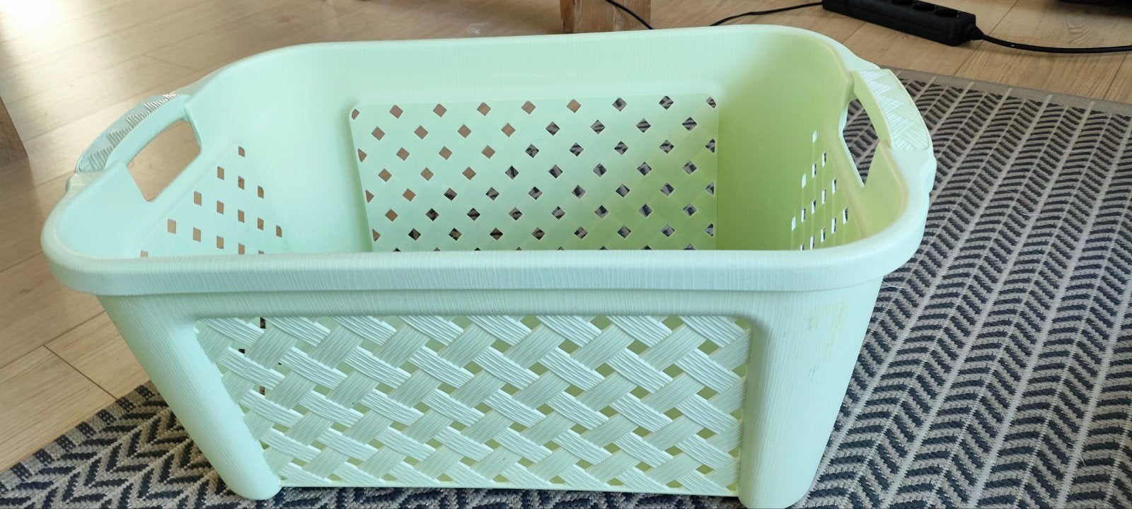 Stevige lichtgroene wasmand met handvatten, Ophalen of Verzenden, Gebruikt, Groen, Kunststof