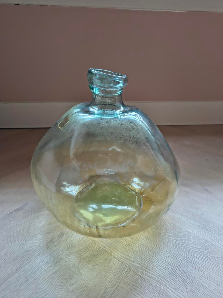 Mica Decorations Vaas Organic Geel D 26 H 33 cm, Antiek en Kunst, Ophalen