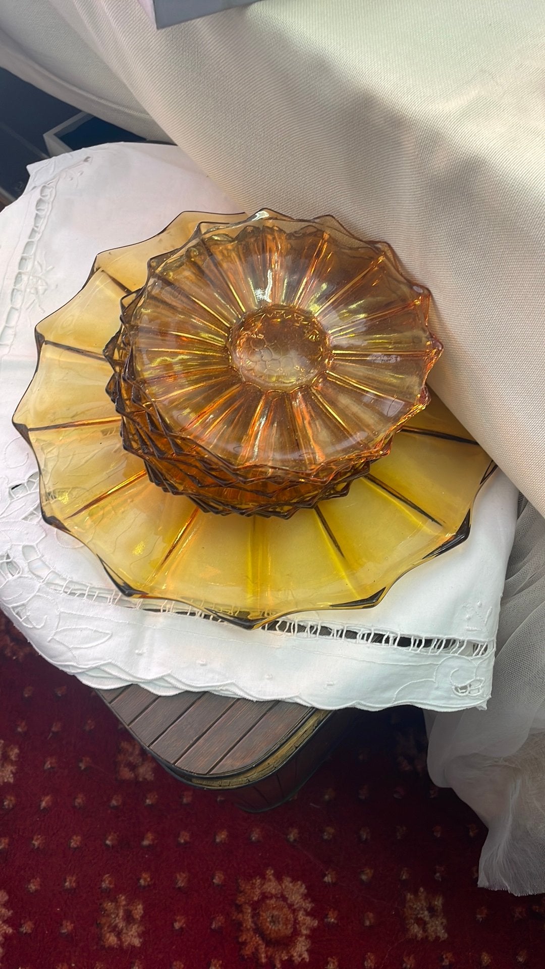 Vintage gebaksschaal met 10 schotels, Ophalen of Verzenden