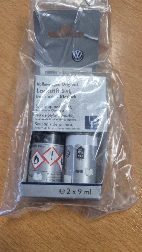 lakstift set Volkswagen Carbon Steel Grey LA9W, Auto diversen, Ophalen of Verzenden