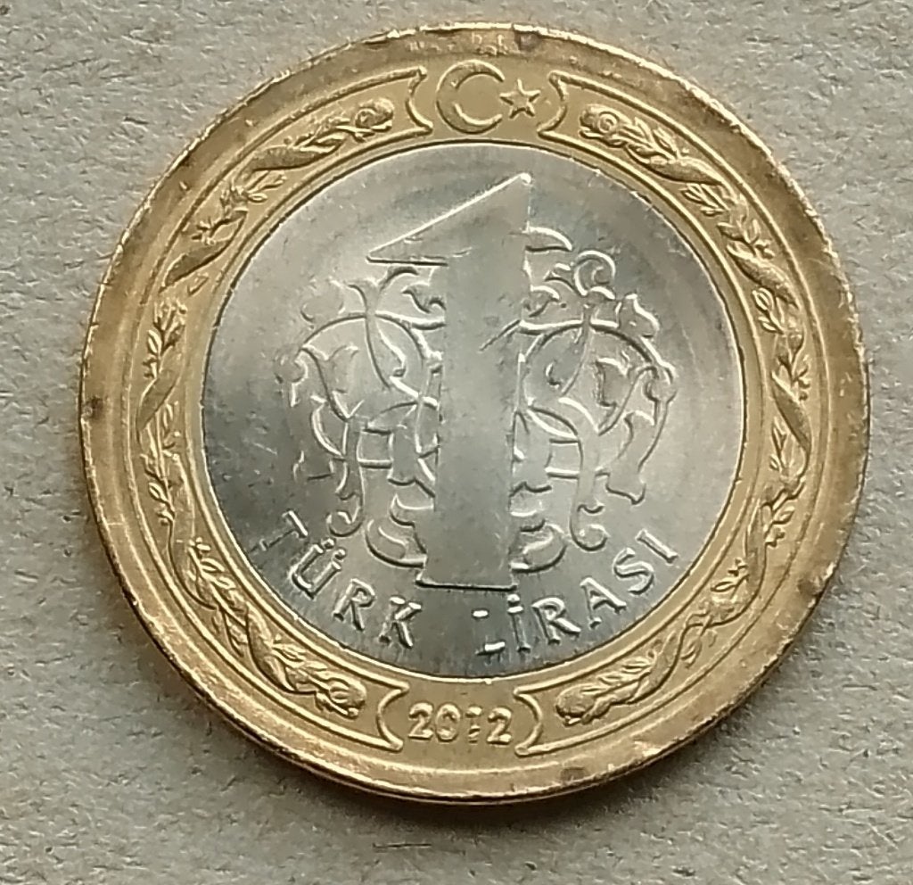 Turkije, 1 lira 2012, Ophalen of Verzenden, Midden-Oosten, Losse munt