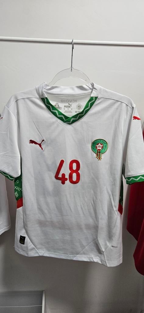 Marokko uitshirt Afrika Cup 2025 - Gedragen, Puma, Wit, Ophalen of Verzenden, Voetbal