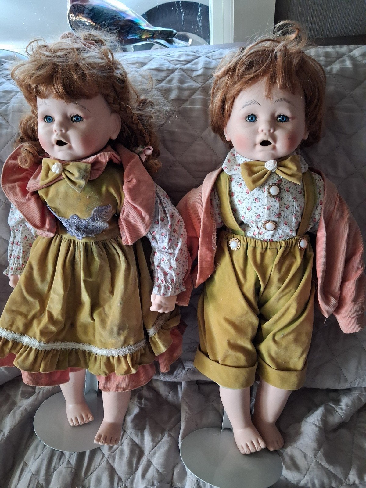 Grote vintage poppen (58 cm) - jongen en meisje, Verzamelen, Ophalen of Verzenden, Gebruikt, Pop