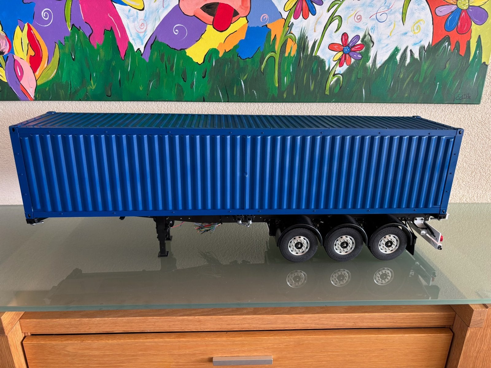 Tamiya 1:14 Container trailer Beier SM-IR-16-2 Elek Poten., Schaal 1:14, Zo goed als nieuw, Onderdeel, Ophalen