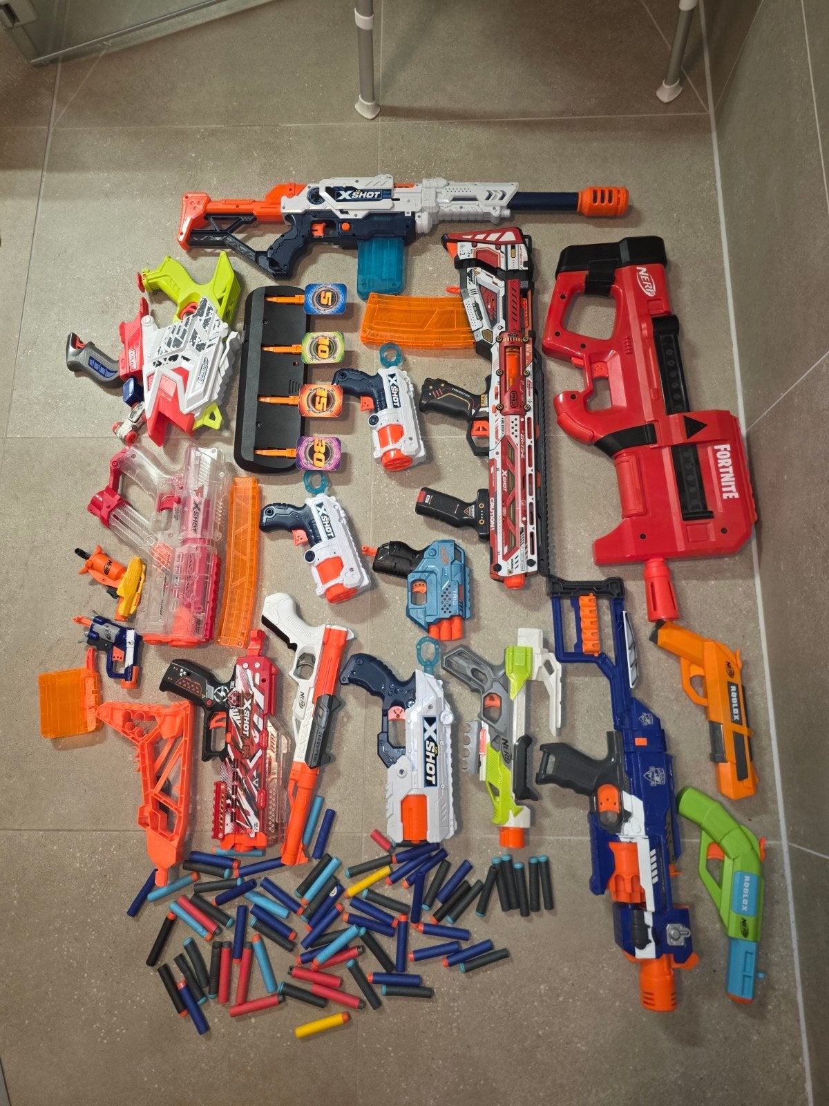 Grote collectie Nerf en X-Shot blasters met veel pijltjes, Ophalen of Verzenden, Gebruikt, Jongen of Meisje