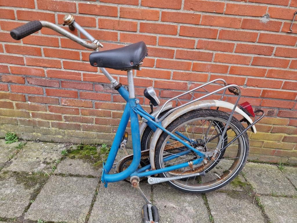 Blauwe vouwfiets, Fietsen en Brommers, Ophalen, 20 inch of meer, Gebruikt, -