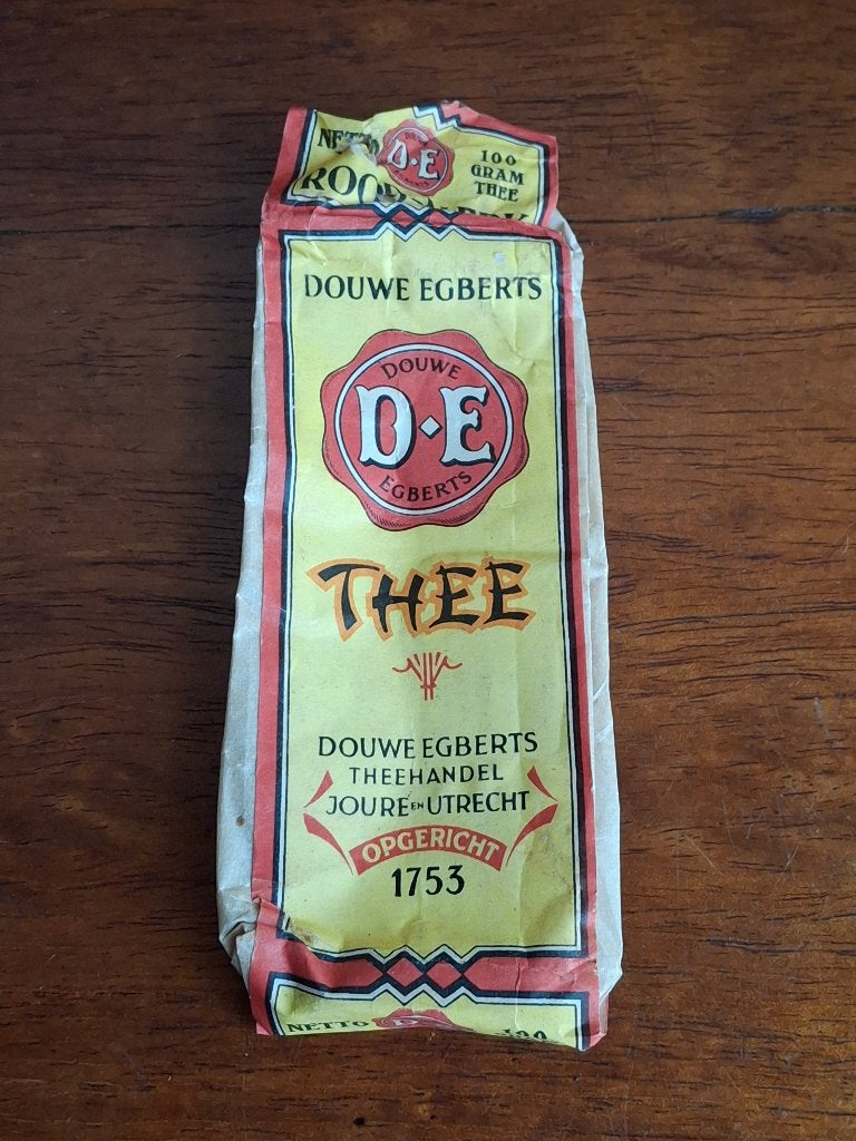 Douwe Egberts Rood-Merk Thee Verpakking (100g), Verzamelen, Ophalen of Verzenden, Gebruikt, Verpakking