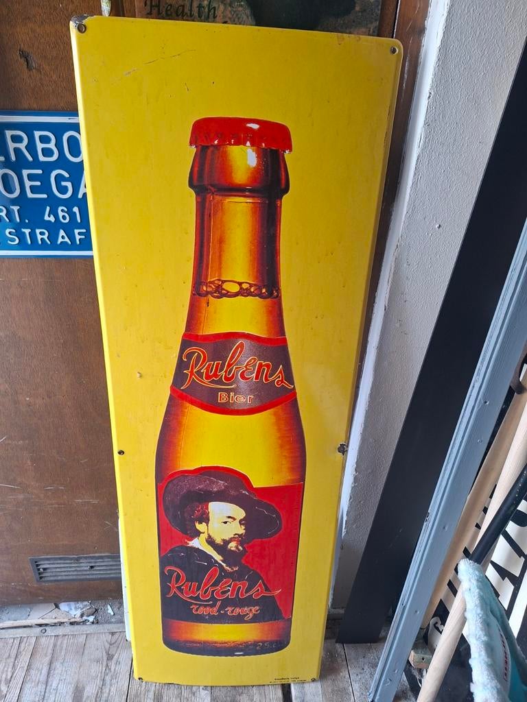 Oud Emaille bord ., Ophalen, Gebruikt, Reclamebord