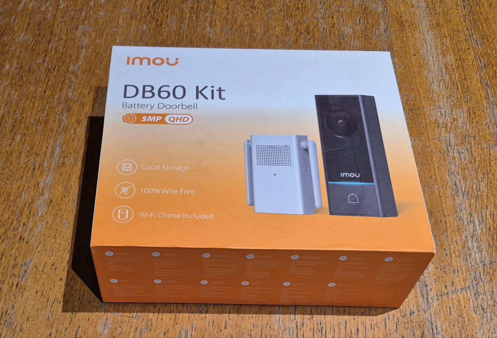 IMOU DB60 Kit Draadloze Video Deurbel met Chime 5MP QHD, Ophalen, Bewegingsdetectiesensor, Zo goed als nieuw, Draadloos