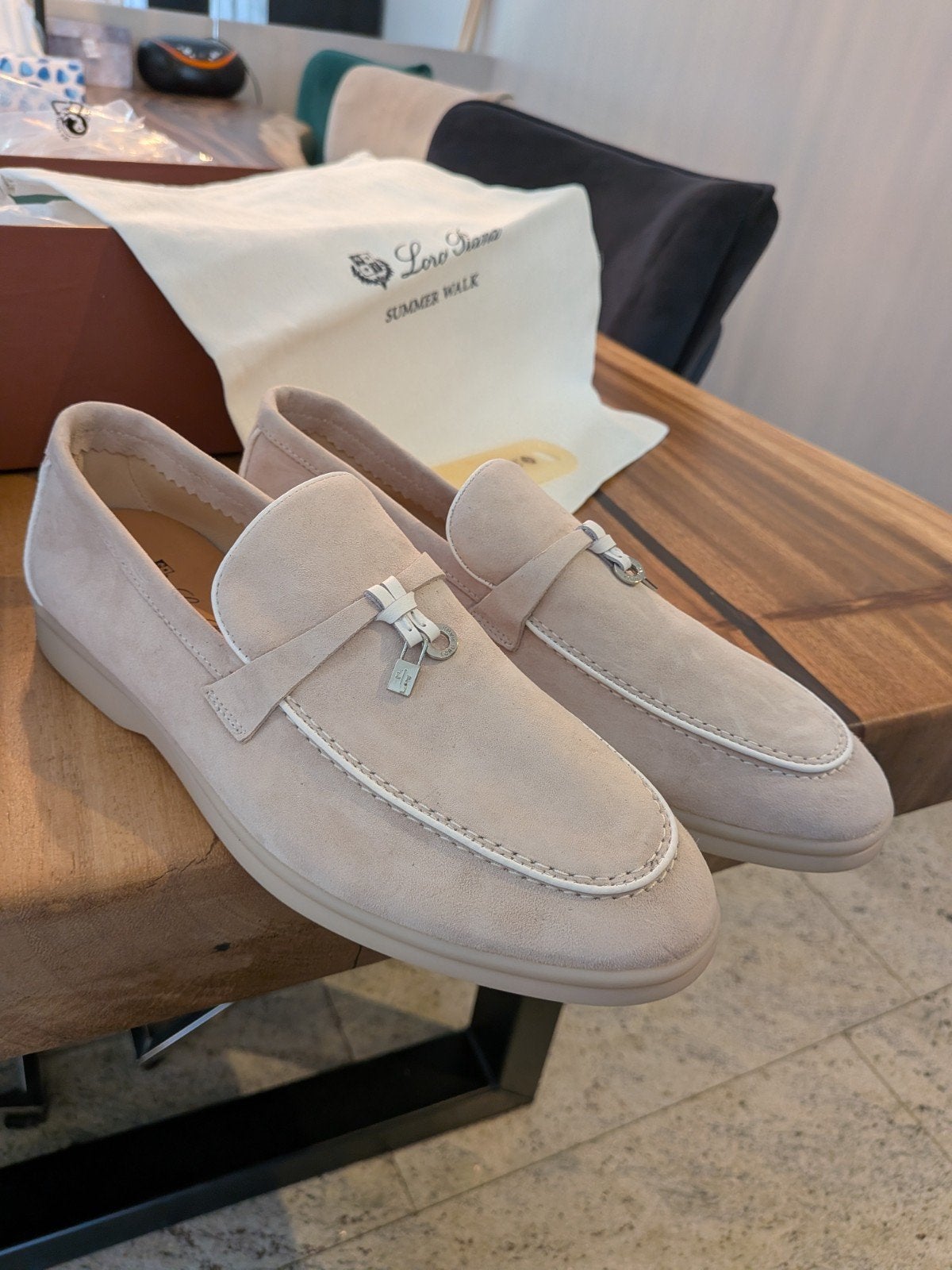 Loro Piana Summer Walk Loafers Beige Maat 40 Nieuw, Ophalen of Verzenden, Nieuw, Beige, Instappers