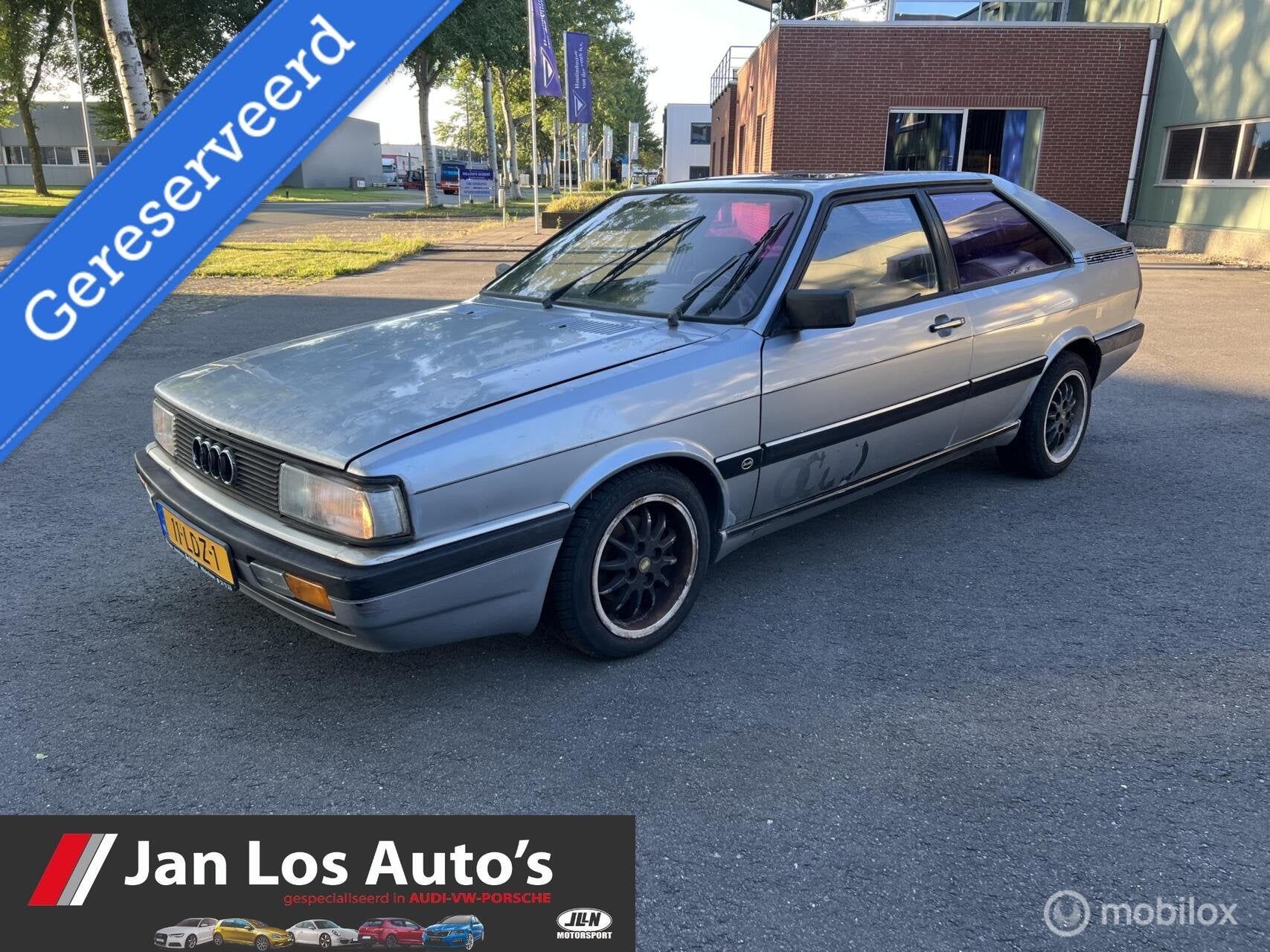 Audi Coupé 2.0 GT * 5 cilinder * schuurvondst, Auto's, Oldtimers, Stof, Zwart, Blauw, 116 pk