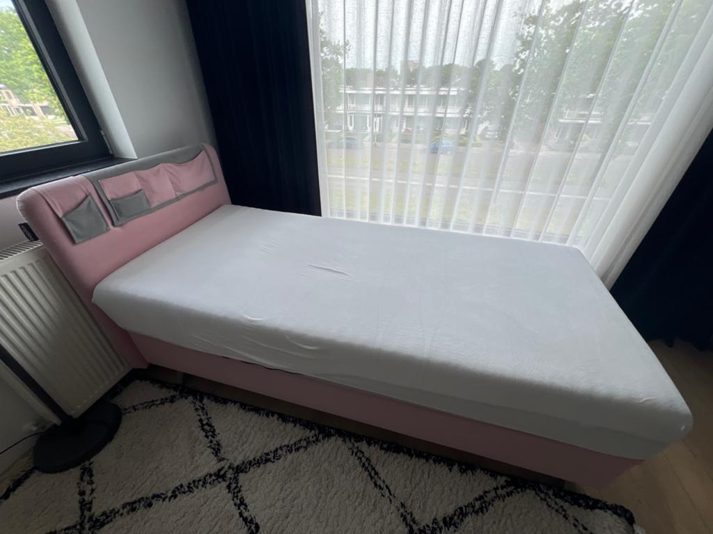 Bopita meisjesboxspring 90x200, Gebruikt, 90 cm, Ophalen of Verzenden, 200 cm