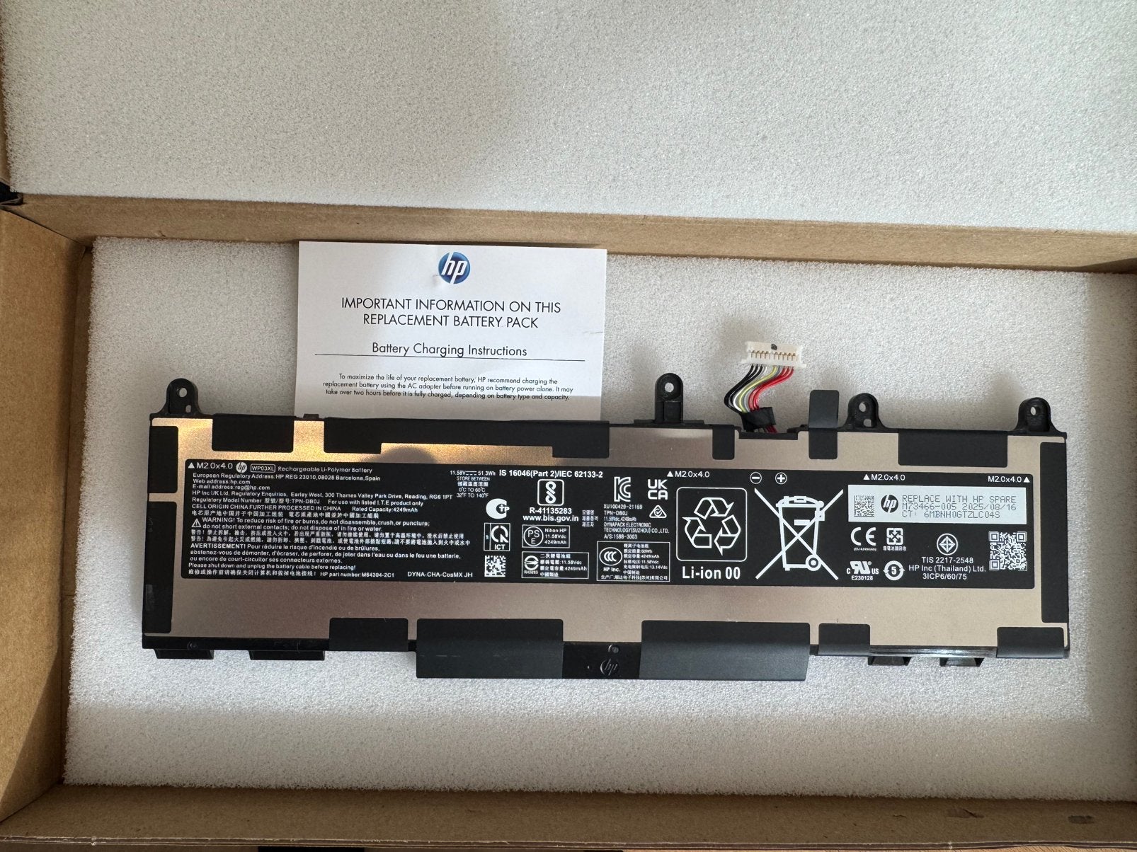 HP WP03XL 50 Wh M73466-005 Accu, Ophalen of Verzenden, Zo goed als nieuw