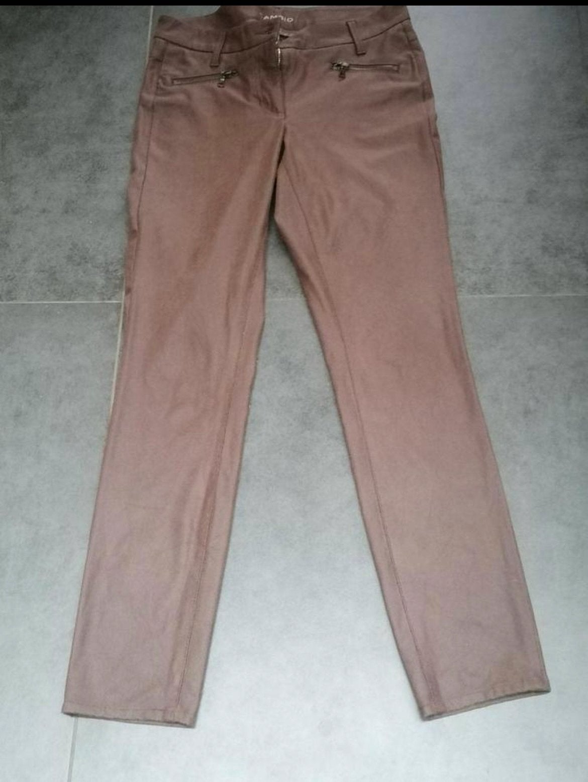 Gave Cambio leer look stretch broek bruin maat 34, Cambio, Bruin, Ophalen of Verzenden, Zo goed als nieuw