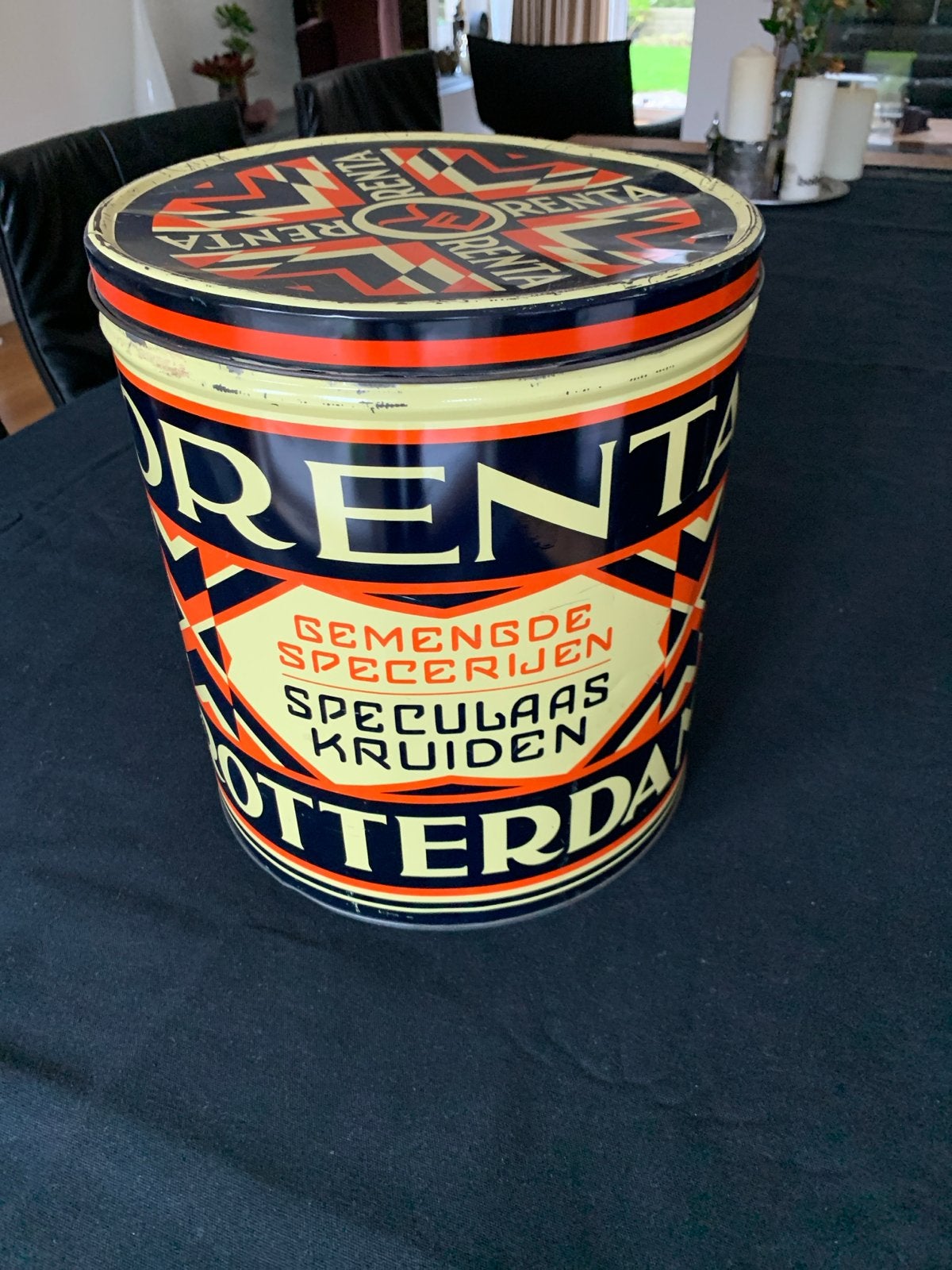 Vintage RORENTA Speculaaskruiden Blik Rotterdam, Ophalen of Verzenden