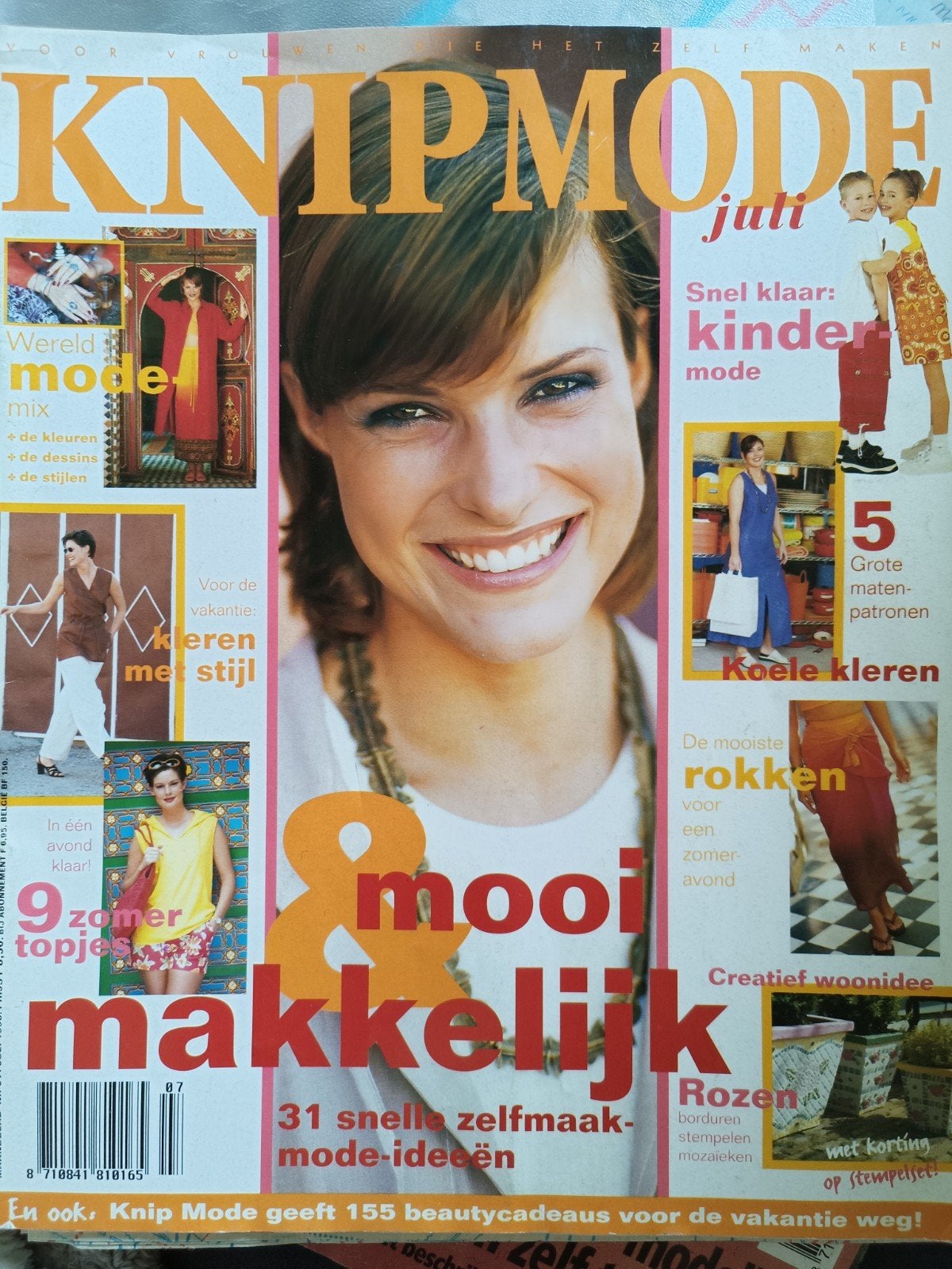 Knipmode juli 1998 zelfmaakmode en kinderkleding, Ophalen of Verzenden, Zo goed als nieuw, Vrouw, Knipmode
