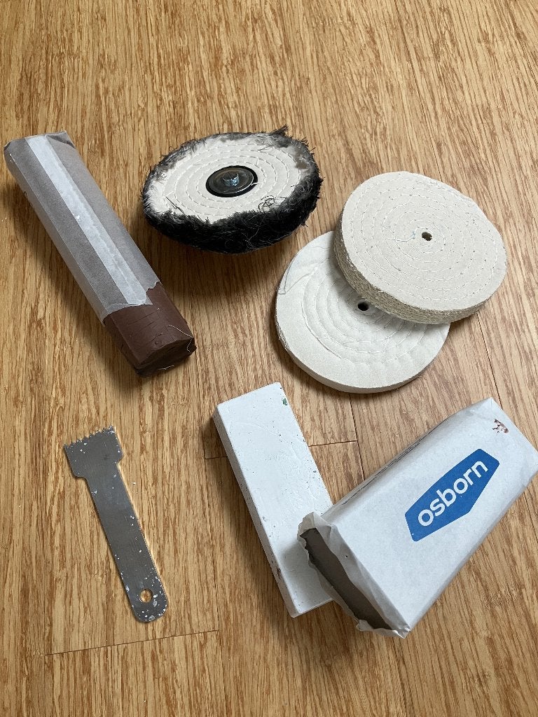 RVS polijstset 7 delig 150 mm Professioneel + schraper, Auto diversen, Onderhoudsmiddelen, Ophalen of Verzenden