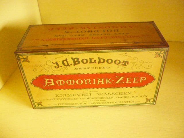 Mie18<>;antiek blik boldoot ammoniak zeep, Verzamelen, Ophalen of Verzenden, Gebruikt, Overige, Overige merken