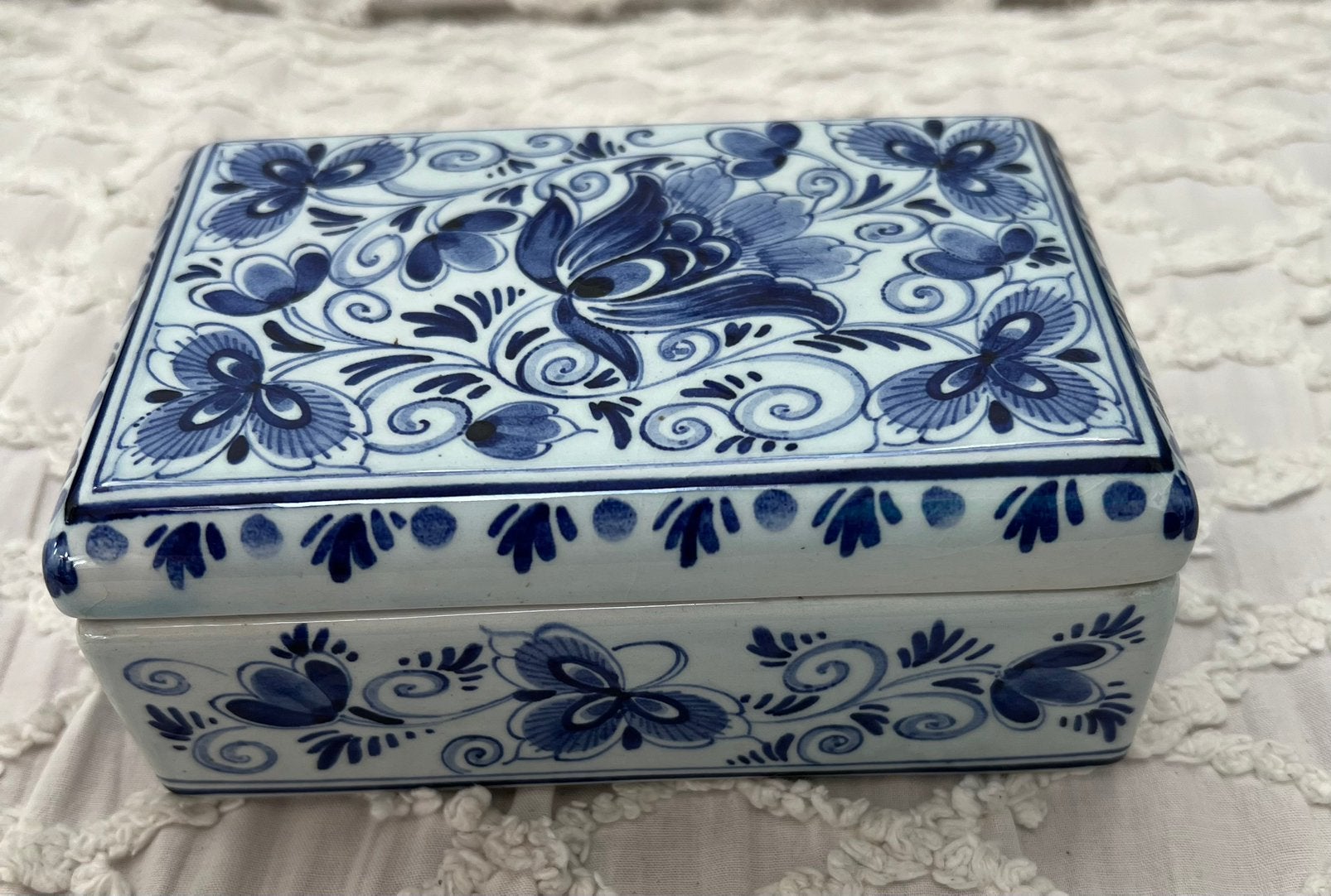 Delftsblauwe dekseldoosje van Schoonhoven/ Daf., Antiek en Kunst, Antiek | Keramiek en Aardewerk, Ophalen
