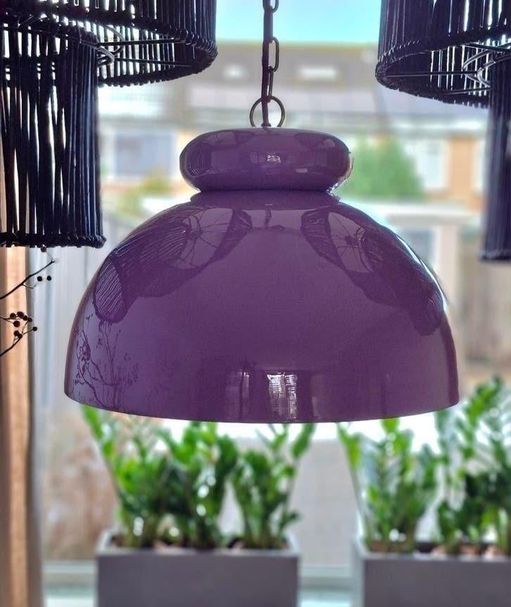 Hanglamp lila D50 lamp rond metaal retro Nieuw, Nieuw, Ophalen of Verzenden, Metaal, Minder dan 50 cm